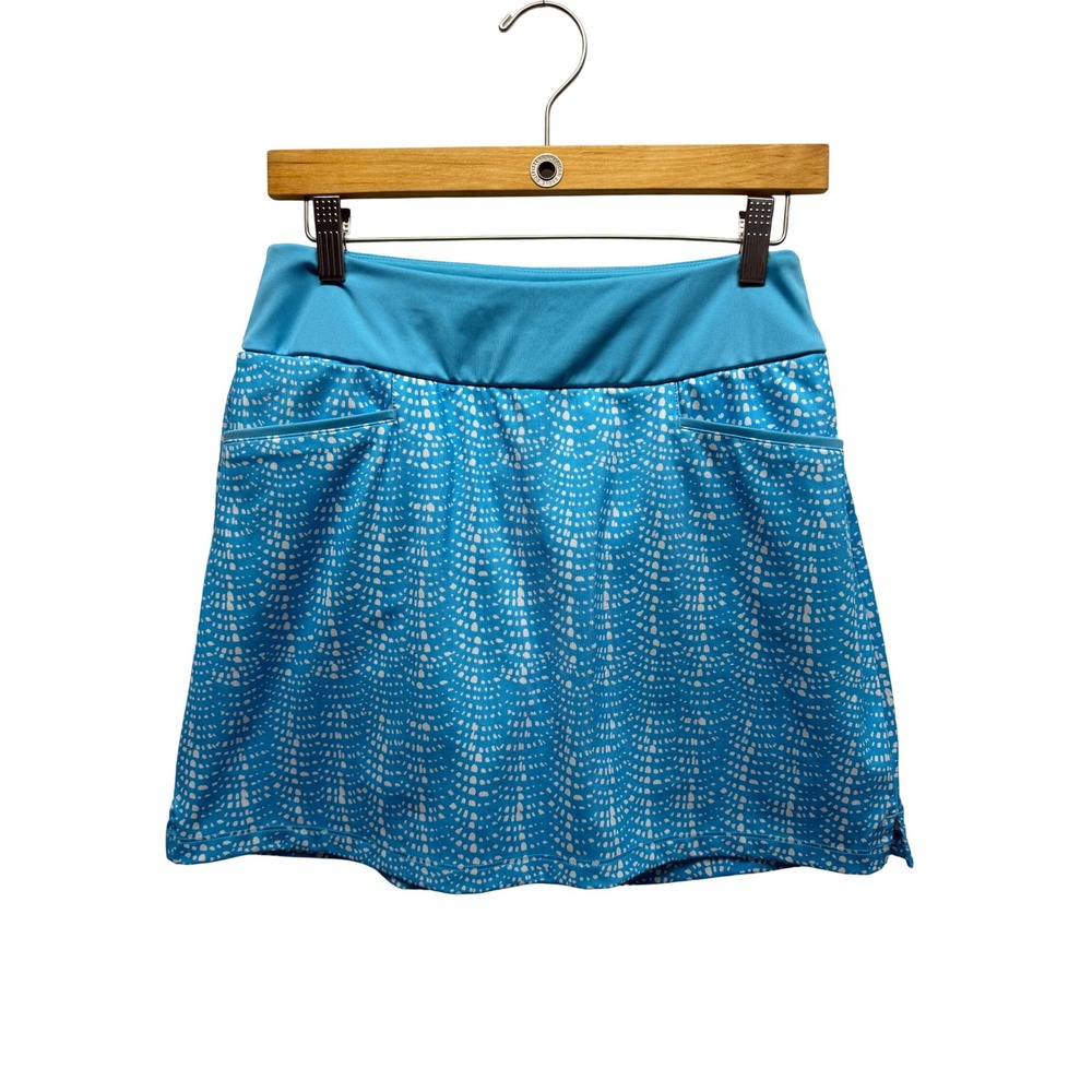Adidas Womens Bright Blue White Dot Athletic Golf Tennis Skort Size S Pickleball